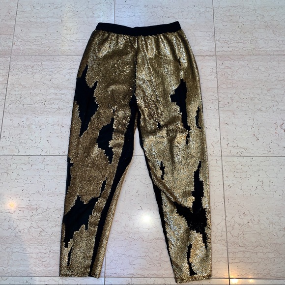 Robert Rodriguez Gold Sequined Track Pants - Picture 11 of 16